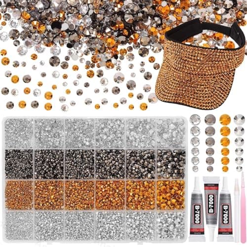26000PCS Gold Silver Black Rhinestones for Crafting, Bedazzling Kit