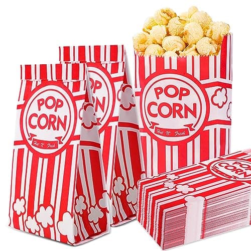 VOISEN Paper Popcorn Bags,100 Pack 1oz Popcorn Bags Individual Servings
