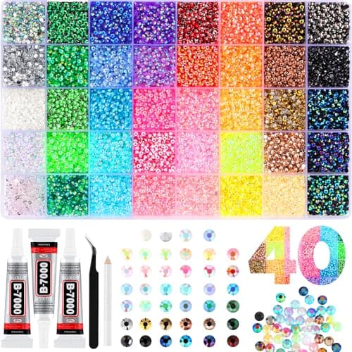 Zefy 40000 Pcs 3mm Resin Jelly Rhinestones for Bedazzling Kit