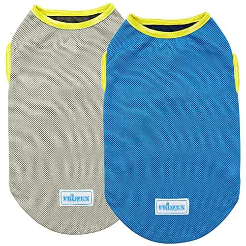 KYEESE 2Pack Sun Protection Dog Cooling Shirt for Medium Dogs, Blue+Grey
