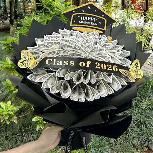 Graduation Gifts 2026 - DIY Money Bouquet for Her Him - Bouquets Filled with Folded Bills Gifts for Middle High School College - Class of 2026 Money Gift Ideas for Women Daughter Son