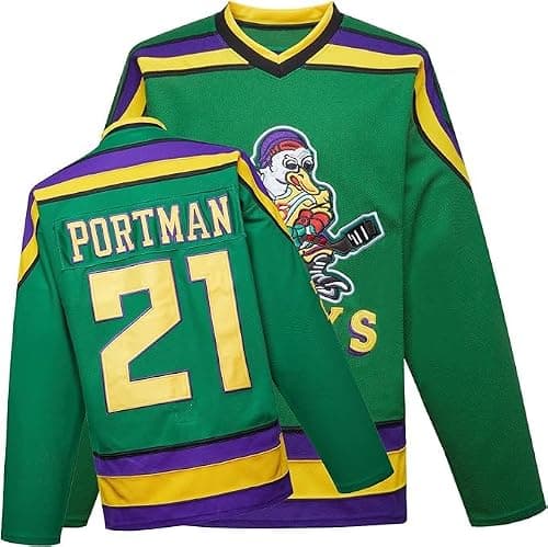 Mighty Ducks Movie Ice Hockey Jersey 21# Dean Portman Stitched Letters and Numbers Adult Size 90S Hip Hop Clothing for Party