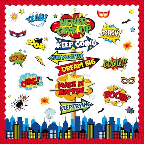 Super Bulletin Board Decorations Set Hero Themed Classroom Decor