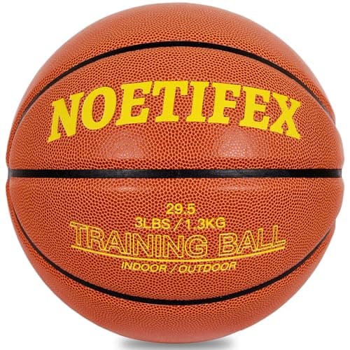 Noetifex Weighted Heavy Basketball 3LBS/2.2LBS 29.5"/28.10" Training Equipment for Indoor & Outdoor – Improve Dribbling, Passing, Handling & Rebounding Skills Weighted Training Basketball (Deflated)