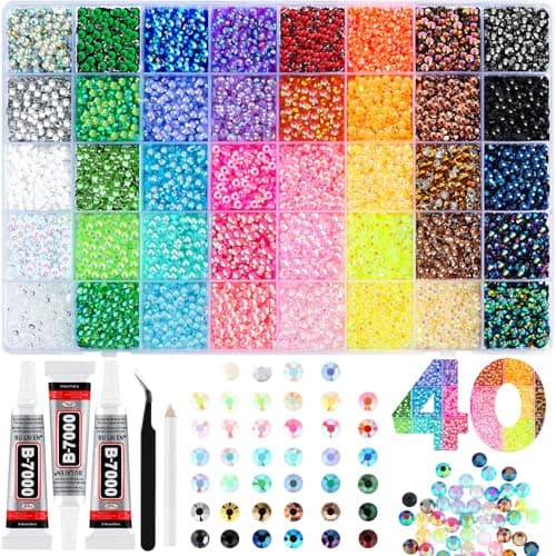 Zefy 40 Colors 4mm Resin Jelly Rhinestones for Bedazzling Kit