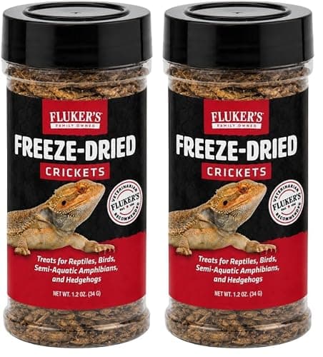 Fluker's Freeze Dried Crickets, Ideal for Reptiles, Birds, and Fish, Packed with Protein and Essential Nutrients, 1.2 oz (Pack of 2)