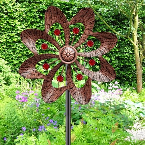 Metal Wind Spinners Outdoor, 37" Windmill Wind Sculptures Yard Art Decor