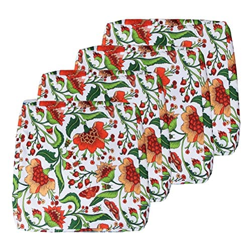 EHouseHome Patio Chair Seat Cushion Covers,Washable UV Resistant Slip Covers Replacement,Waterproof Outdoor Furniture Cushion Pillow Seat Cover for Couch,Garden,Sofa,22"×20"×4"(4 Covers Only,Babala)
