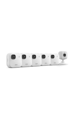 Blink Outdoor 2K+ and Mini 2K+ (newest model) — Wireless and plug-in 2K resolution smart security cameras, Sync Module Core included — 6 Cameras (White)
