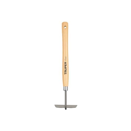 Truper Floral Garden Hand Hoe and Cultivator, 15-Inch Premium Ash Wood Handle, Heavy-Duty Carbon Steel Head Weeding and Planting Tool (Model 30663 / GTL-HO)
