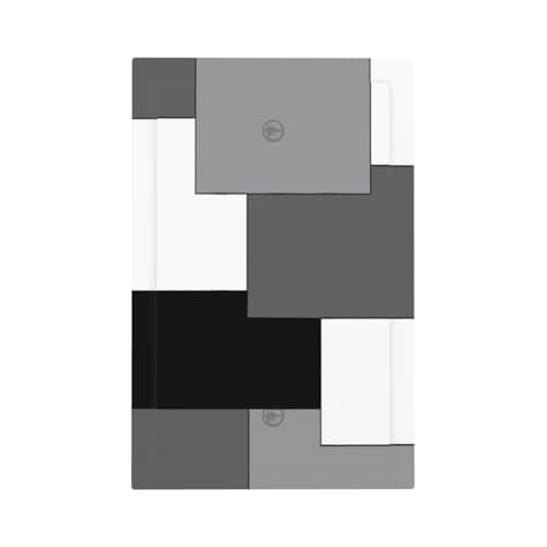 Geometric Grey Gray Black and White Modern Buffalo Abstract Art Square Grid 1-Gang No Blank Decorative Light Switch Wall Plate Cover Jumbo Size Electrical Device Outlet Cover Faceplate 5 x 3 IN