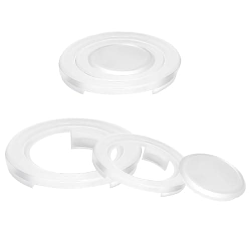 CESTOUALL Umbrella Hole Ring Plug Set, Table Hole Cover, Umbrella Table Ring, for Tempered Glass Outdoors Table (Pack of 2, White)
