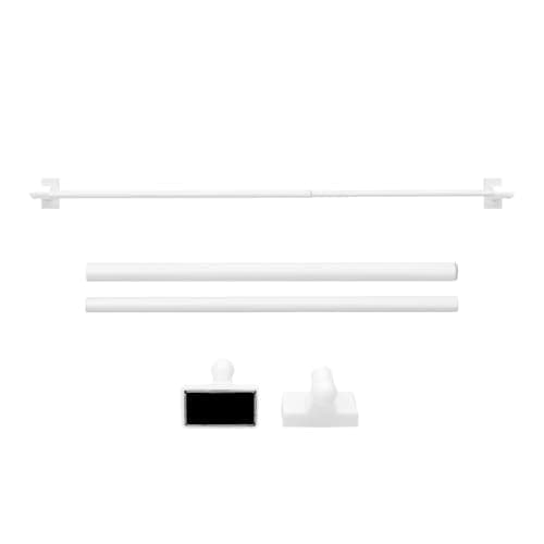 WL.Rocaille Magnetic Curtain Rods for Metal Doors, Windows, Refrigerator 9 to 16 Inch/2 Pack/Easy Installation French Door Curtains Bar, Multi-Useful (White, 2pack)