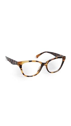 Tory Burch Women's Kira Cat Eye Eyeglasses, Contrast Tortoise, One Size