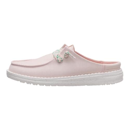 HEYDUDE Women's Wendy Slip Friendship Lace Mules, Rose Dust Size 6 | Lightweight Slip On Shoes for Travel & Casual Wear