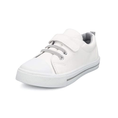 K KomForme Toddler Shoes Boys Girls Canvas Sneakers Size 4-13 Off-White