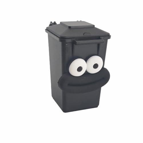 Nuanmu Mini Curbside Vehicle Garbage DIY Creative Sausage Mouth Miniature Novelty Toys Garbage Truck's Trash Can (Black)