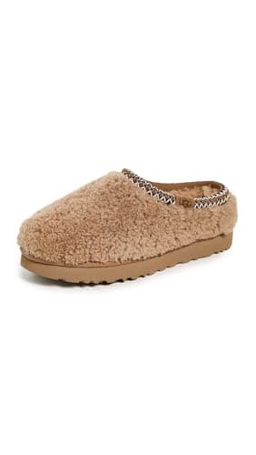 UGG Women's Tasman Maxi Curly Slipper, Chestnut, 6