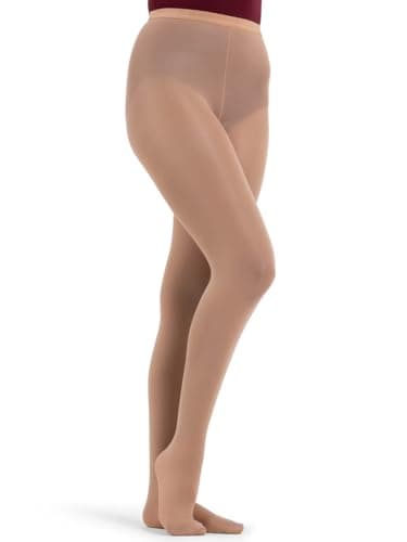 Capezio Hold & Stretch Tights For Women, Versatile Women’s Tights, Semi-Opaque, Professional Seamless Dance Tights With Elasticised Waistband For Practice & Performance - Light Suntan, S (Small)