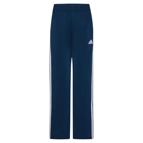 adidas Big Kid Straight-Leg 3-Stripe Track Pant, 10-12, Husky, Iconic Collegiate Navy