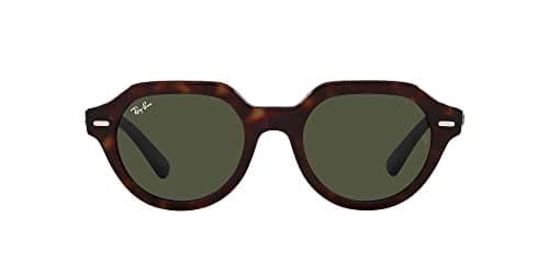 Ray-Ban Unisex RB4399 Gina Square Sunglasses, Havana/Green, 53 mm
