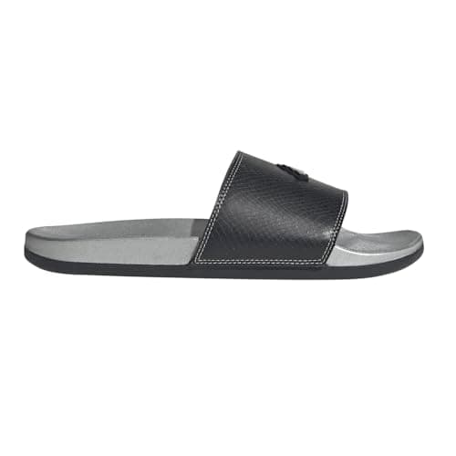 adidas Unisex-Adult Adilette Comfort, Black/Black/Silver Metallic, 18