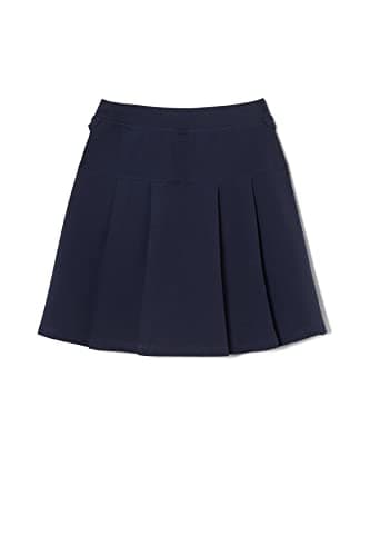 Girls Adaptive Pleated Ponte Scooter Skirt with Pull-Up Lift Loops, Navy, X-Small