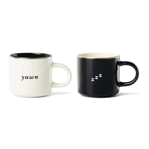 kate spade new york Yawn & ZZZ, Mugs, Set of 2, Black