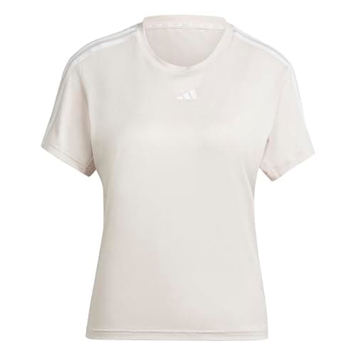 Adidas Women's Train Essentials 3-Stripes T-Shirt, Putty Mauve/White, XX-Small