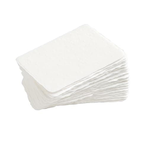 Handmade Cotton Paper with Deckle Edge Recycled Cotton Rag Mixed Media Card Stock for Placecard/Escort Cards, Place Cards, Vow Cards, Business Card (2x3 inch A8, 150gsm, 50 Pack)