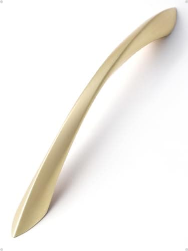 JIASENBAO Brushed Gold Cabinet Pulls 6.3 Inch Arch Twisted Brass Handles Drawer Kitchen Cupboard Bathroom Dresser Cabinet Hardware Zinc Alloy 2 Pack