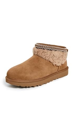 UGG Women's Classic Ultra Mini Maxi Curly Boot, Chestnut, 9