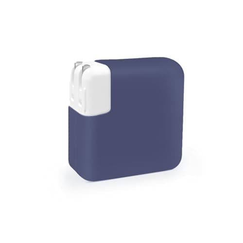 YSCLBAHUKE 45W/70W Soft Silicone Charger Protective Case - for Apple MacBook Air 13.6 inch (M3 M2 2022 2023 2024) Air 15 inch (M3 M2) MacBook Pro 14 inch (M3 2023) - Power Adapter Cover,Navy Blue