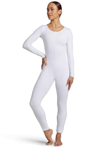 Capezio Long Sleeve Unitard, White, Small