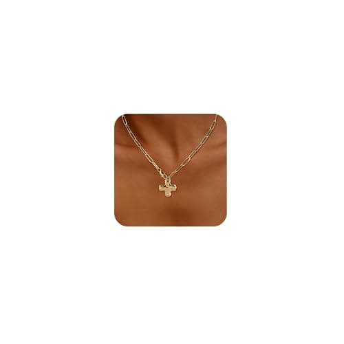 Punhem Chunky Gold Necklace for Women - 14K Gold/Silver Plated Trendy Dainty Non Tarnish Thick Chain Statement Charm Necklace with Vintage Toggle Clasp Fashion Jewelry Set Gift