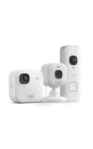 Blink Outdoor 2K+, Mini 2K+, and Battery Doorbell 2K+ (newest model) — Complete 2K security, long-lasting battery. Sync Module Core included — 2 Cameras + Doorbell (White)