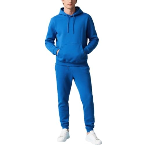 Mlgaril Men's Royal Blue Tracksuit 2-Piece Active Set Fleece Pullover Sweatshirt and Sweatpants,Jogging Sweatsuit Outfit Size 3XL