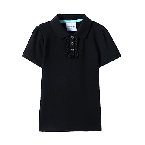 Mud Kingdom Big Girls Short Sleeve Polo Shirt Lightweight Black Pique Shirt Summer Uniform Size 12 Fashion