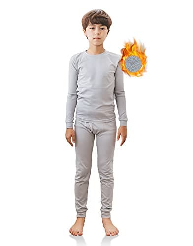 TINFL by Vaenait Boys Thermal Underwear Soft Long John Set Heatwarm Grey L