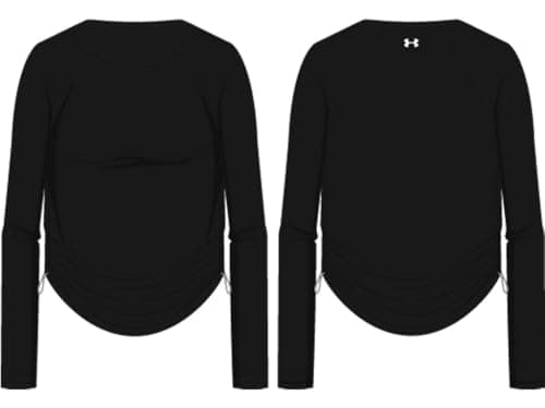 Under Armour Women's Motion Long Sleeve Longline Crew, (002) Black / / White, 1X