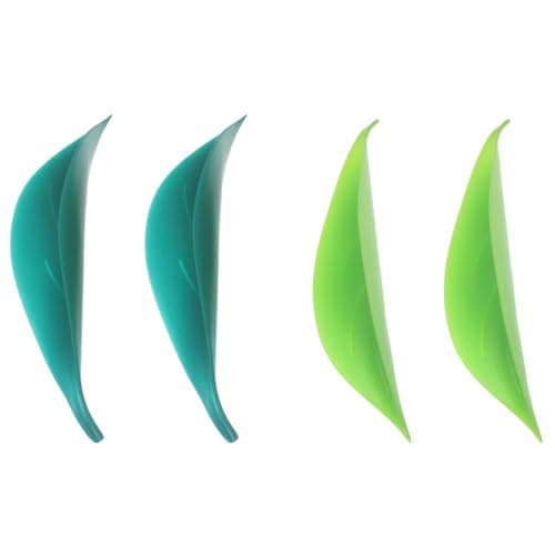 LBTODH 4 PCS Watering Leaves Plastic Plant Pot Watering Funnel Leaf Shape Drip Irrigation Device for Watering Indoor and Outdoor Plants (Chartreuse, Peacock Green)