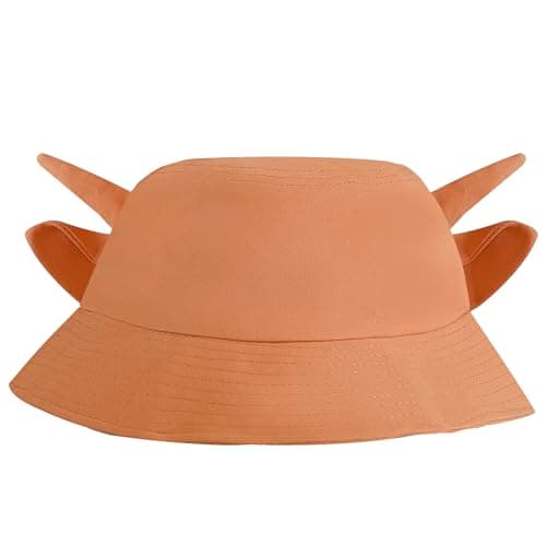 Cow Print Bucket Hat with Cute Horn Ears Cow Print Summer Beach Sun Hat Fisherman's Cow Bucket Hat Pink