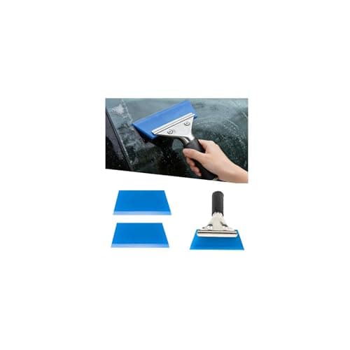 HAMOJUF Car Window Tint Squeegee, Vehicle Vinyl Film Wrapping Decal Window Tinting Tools with Non-Slip Handle, Auto Windshield Glass Scraper, Universal for SUV Sedan Truck (Blue)