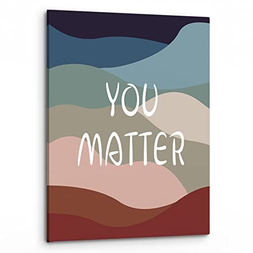 PHAMTE You Matter Inspirational Quote Wall Art,Mental Health Motivational Quote Print Framed Canvas Painting Artwork Home Counseling Office Classroom Decor(11x14 Inch)