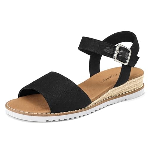 mysoft Women's Comfortable Wedge Sandals Espadrilles Walking Summer Shoes