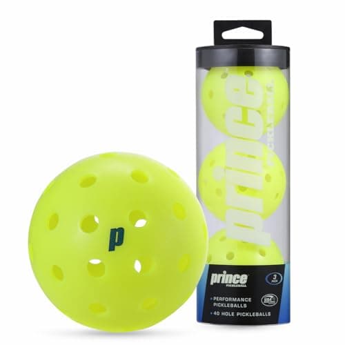 Prince - Outdoor Pickleball Balls 3 Pack, USAPA Approved, 40-Hole