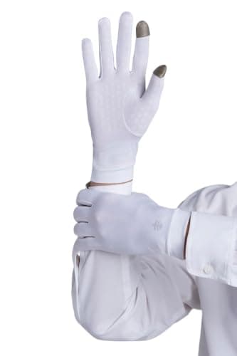 Full Finger UV Sun Gloves - UPF 50+ Sun Protection - Gannett in White