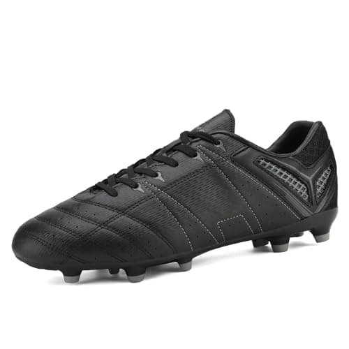 DREAM PAIRS Mens Sport Flexible Athletic Lace Up Light Weight Outdoor Cleats Football Soccer Shoes,Size 6.5,Black/Grey,160859-M