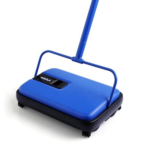 Eyliden Carpet Sweeper, Mini Size Lightweight Hand Push - No Noise, Non-Electric, Easy Manual Sweeping Only for Carpet Cleaning (Blue)