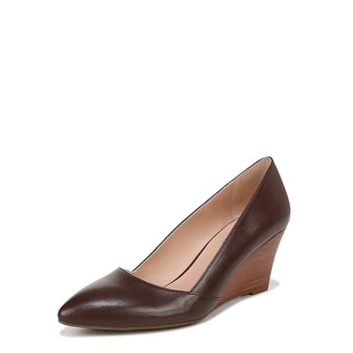 Franco Sarto Womens Frankie Pointed Toe Wedge Pump Café Brown Leather 7 M